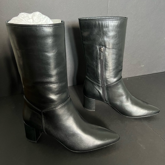 Aquatalia Black Mid-Calf Boot 9.5M NWOT - Picture 6 of 11